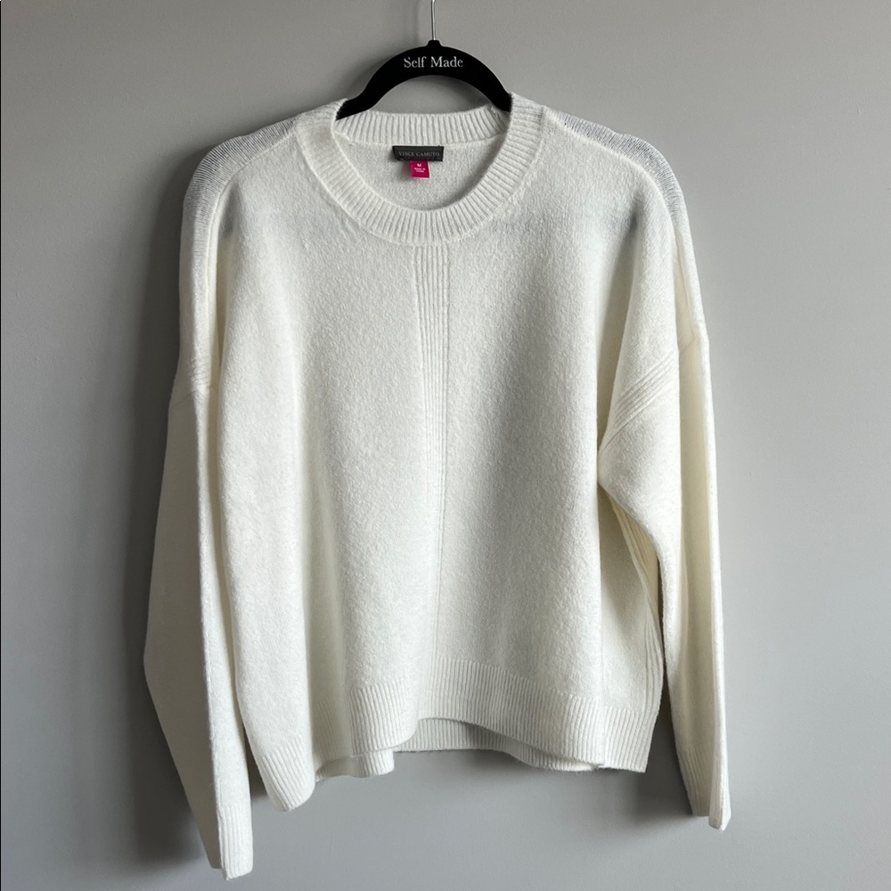 Vince Camuto Cream Crew Neck Sweater